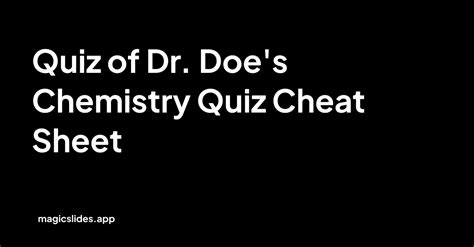 dr does chemistry quiz|Mr. Plecher : r/doodoofard